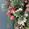 Glitzhome® 28"H Christmas Red Pomegranate Berry & Holy Leaf Teardrop
